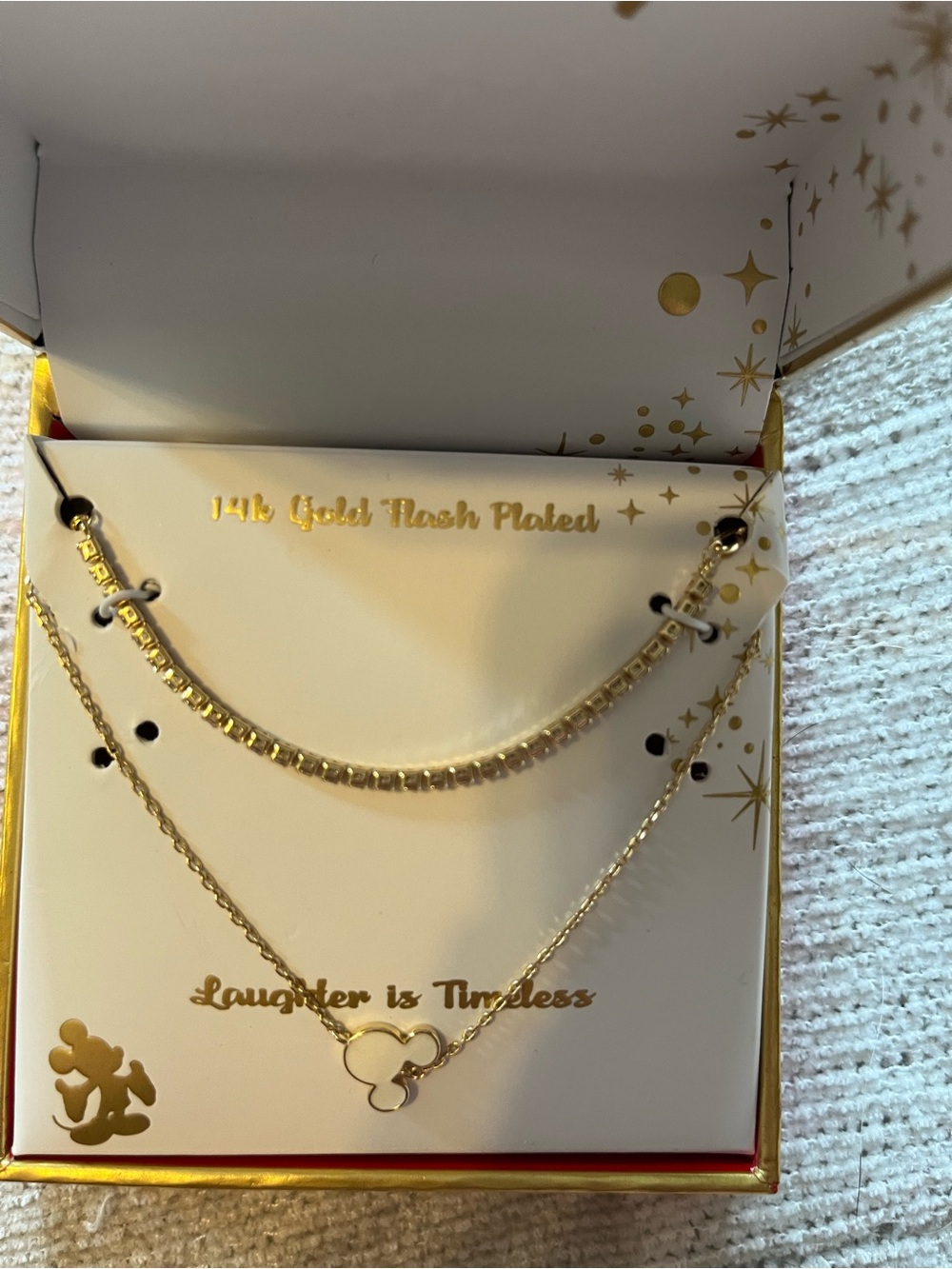 Disney Gold Layered Necklace with Mickey Silhouette Pendant - Picture 2 of 4